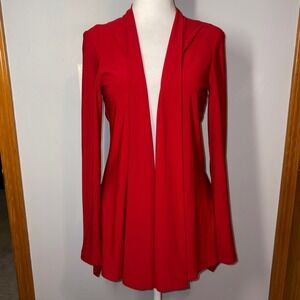 Frank Lyman‎ Design Red Waterfall Draped Open Front Cardigan Women's Size 4